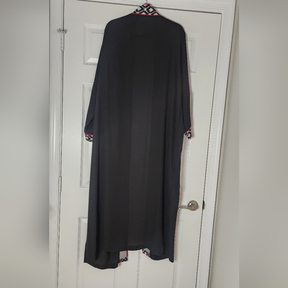 Embroidered Bohemian Kimono Palestanian Jordanian Tatreez Cardigan shawl open ab - Picture 5 of 5